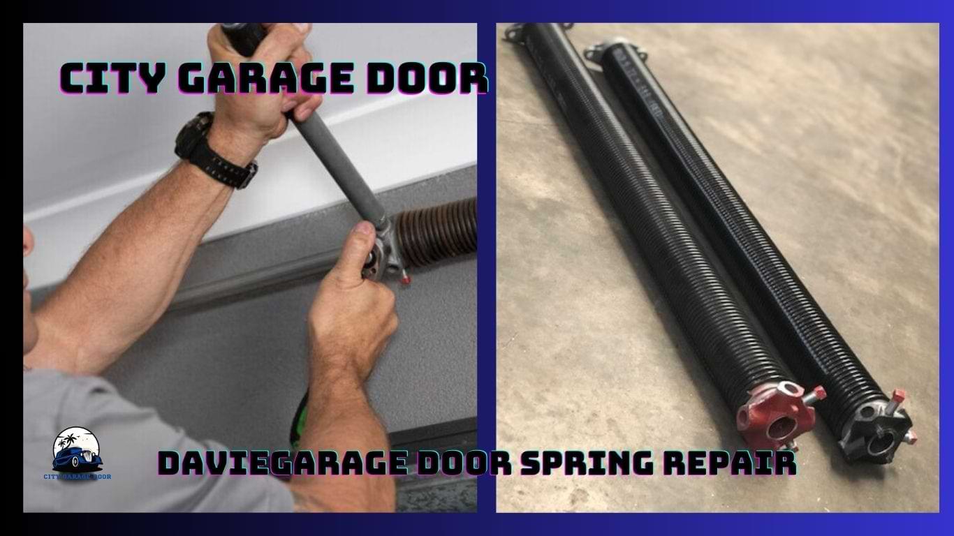 Garage Door Track Repair in Naples, FL Garage door track being realigned on a home in Naples, Florida