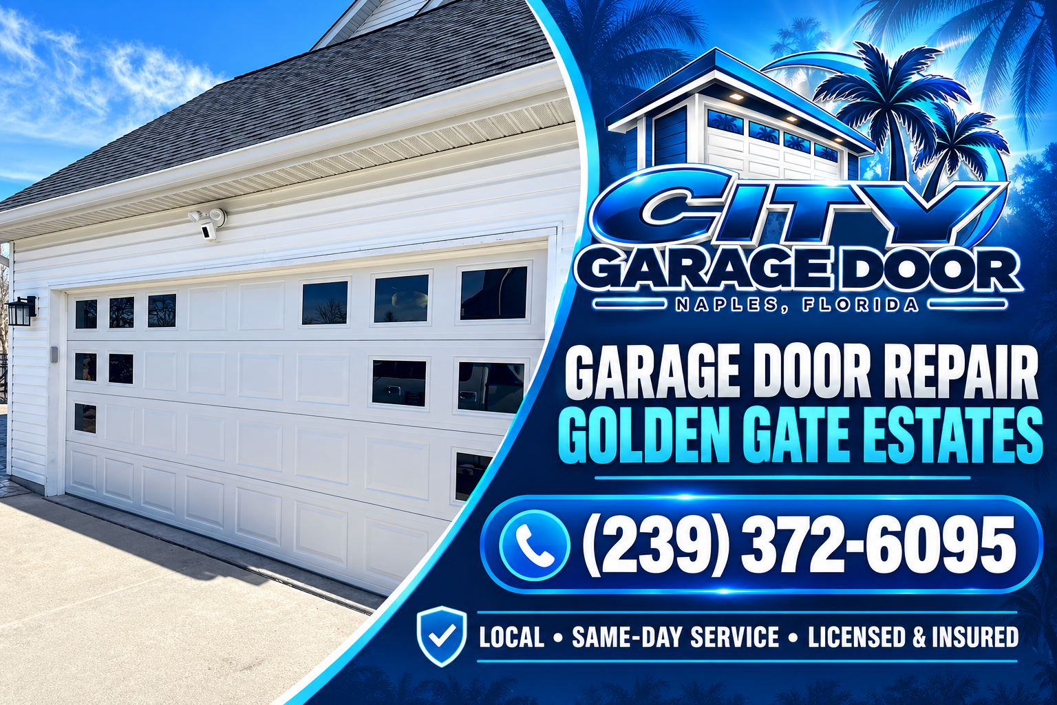 Garage door repair in Golden Gate Estates, FL