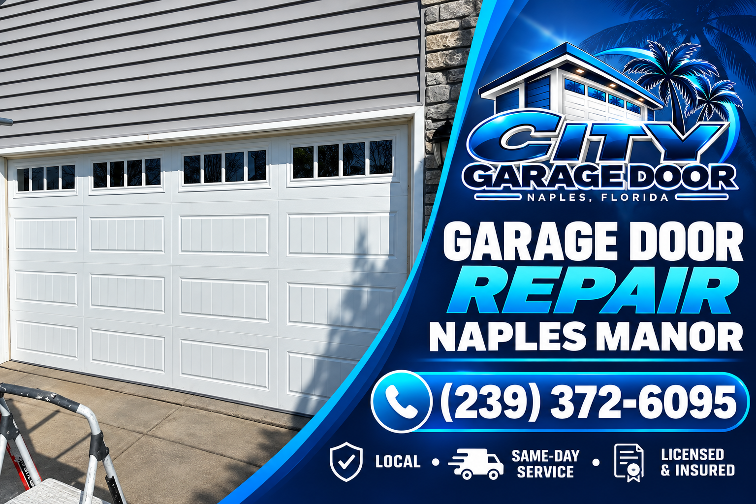 Garage door repair in Naples Manor, FL
