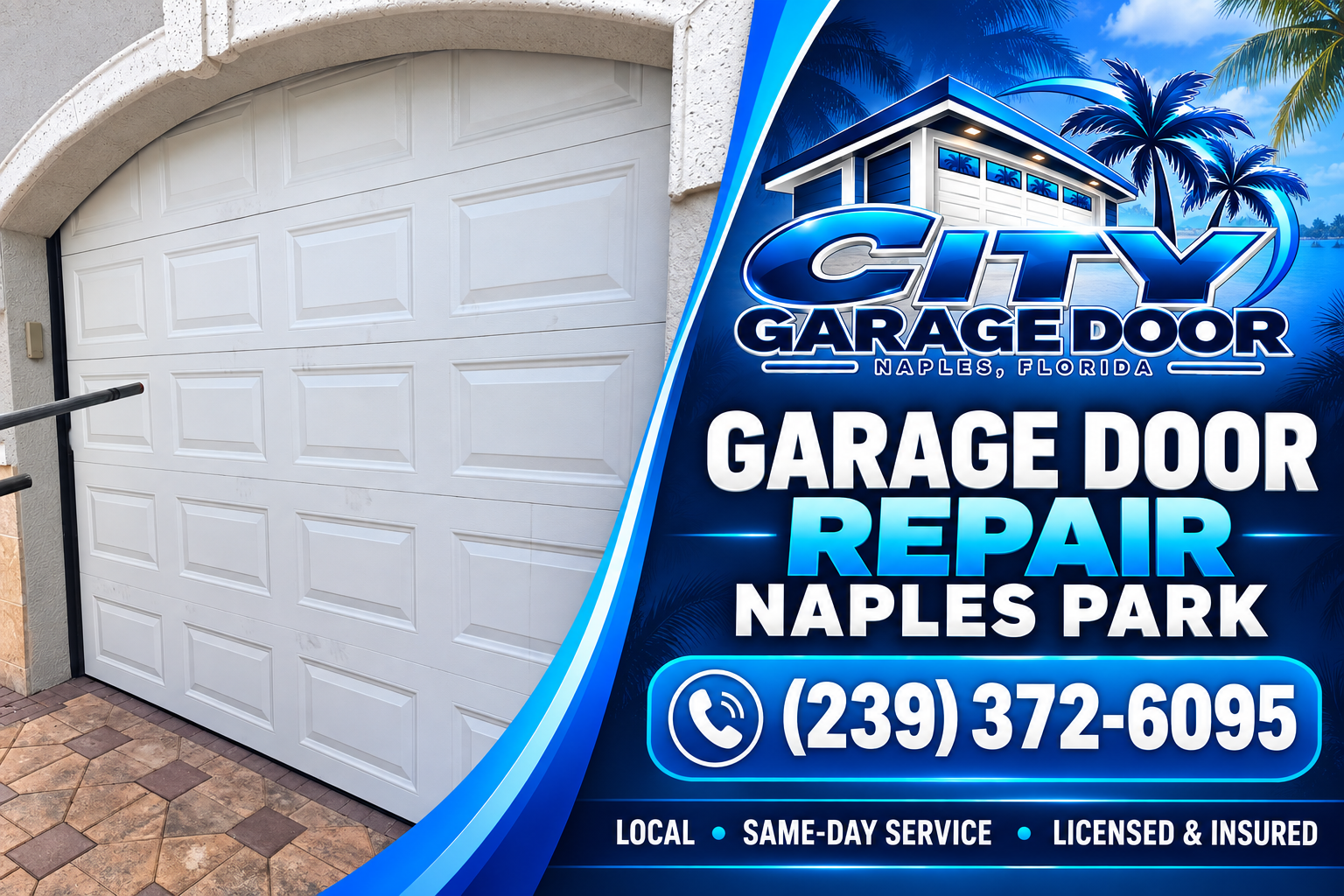 Garage door repair in Naples Park, FL